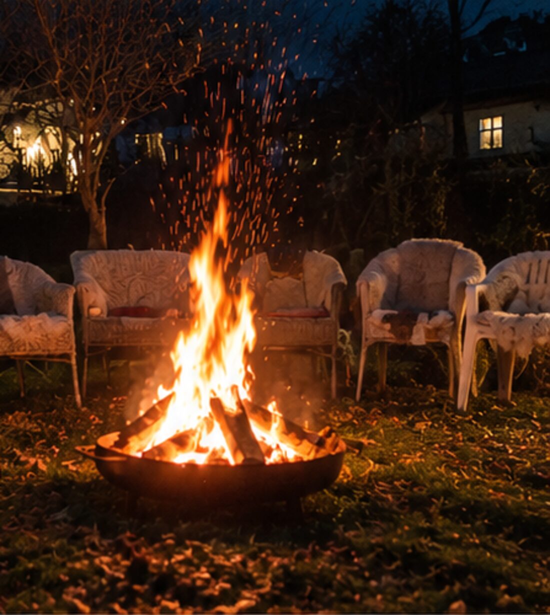 Ahnenfeuer am Abend